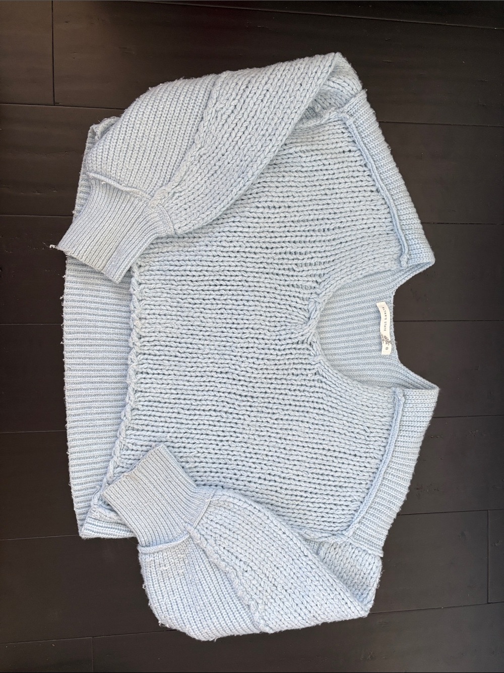 Altar’d State Light Blue Cropped Chunky Knit Women's Sweater